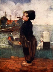 Ein Junge raucht, Volendam, 1904